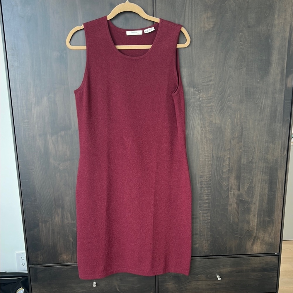 Burgundy Cashmere Sleeveless Dress